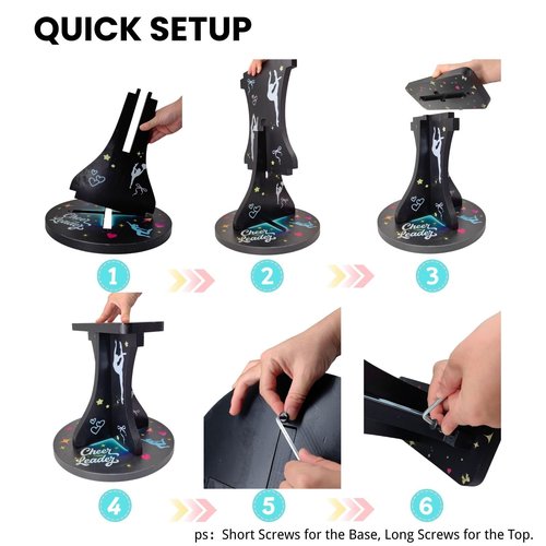 Cheerleading Flyer Training Stand Balance Trainer for Flyers Stunt Practice Stability Board Core Strength and Balance Drill Equipment for Cheer Dance Gymnastics (sky black)