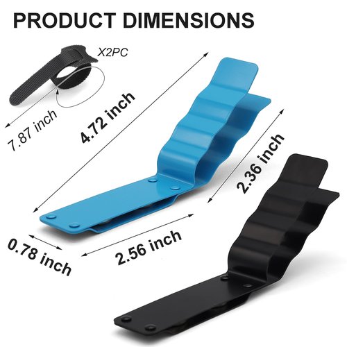 Cilkus Magnetic Golf Cart Clip Holder – Aluminum Alloy Accessory for 30-70 Ring Sizes, Strong Magnet Mount for Golfing, Grilling, Fishing, Outdoor Use (2Pack Black+Blue)