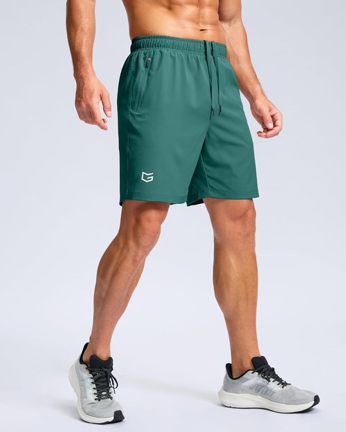 G Gradual Men's Athletic Running Shorts - Quick Dry Workout Gym Shorts with Zipper Pockets | 7"/5"/9" Sizes