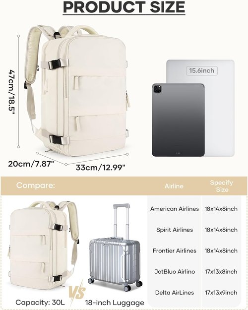 Coofay Vacuum Backpack - Travel-Ready Design with Pump | Compact Compression System for Easy Carry-On