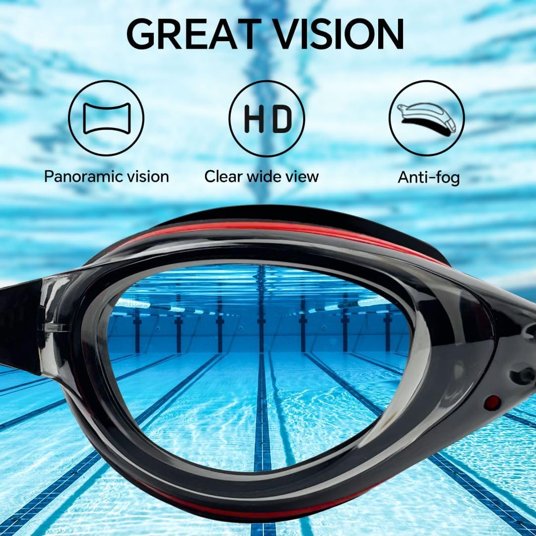 Skiennix Nearsighted Swim Goggles - Comfortable Fit for Shortsighted Swimmers | Anti-Fog, UV Protection