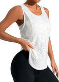 OYOANGLE Women's Mesh Workout Tank Top - Breathable Sleeveless Athletic Shirt for Yoga & Gym