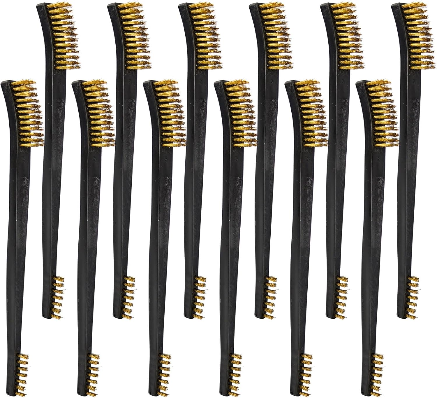 Skiennix 12 Pack Double-Ended Gun Cleaning Brushes Set - Brass & Nylon Handles for All Purpose Cleaning