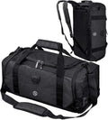 Skiennix Waterproof Gym Duffle Bag | Versatile Sports Backpack with Shoe Compartment - Black