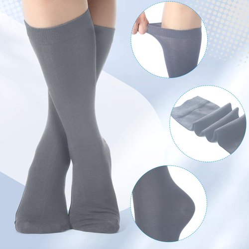 Croloose 4 Pairs Silk Liner Socks Ultra-lightweight Hiking Liners Calf Sweat Absorption Socks for Adult(Gray,L)