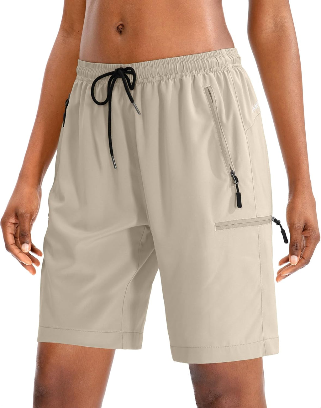 SANTINY Women's Quick-Dry Hiking Cargo Shorts - Lightweight Athletic Summer Shorts with Zipper Pockets