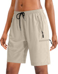 SANTINY Women's Quick-Dry Hiking Cargo Shorts - Lightweight Athletic Summer Shorts with Zipper Pockets