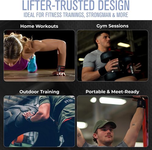 Rip Toned Wrist Wraps for Weightlifting – USPA & USAPL Approved 18" Wrist Straps for Powerlifting – Adjustable, Durable Gym Wraps with Thumb Loop – Quality Support for Men & Women – Black Flex
