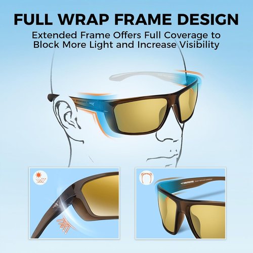 KastKing Huzzah Polarized Sport Sunglasses - UV Protection for Men & Women | Ideal for Driving, Fishing, Cycling & Running