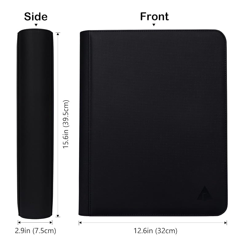 Top Loader Binder for Cards - 432 Card Capacity, 9-Pocket Pages, Black Variation: Black+9-Pocket