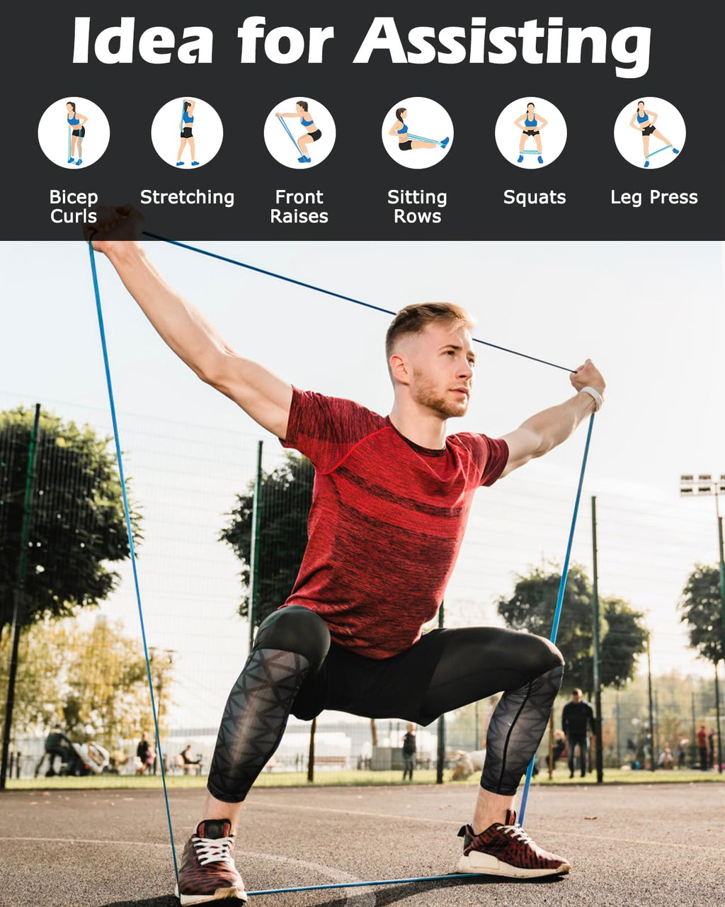 Zacro Resistance Bands, 15-35 LBS Pull Up Exercise Bands for Men & Women Working Out, Body Stretching, Physical Therapy, Muscle Training