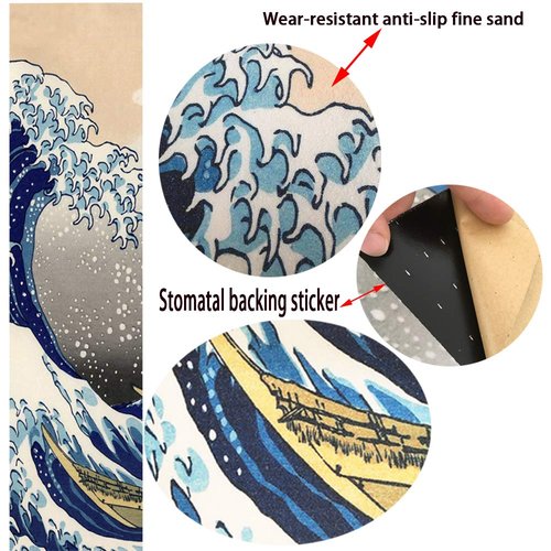 Fortoo 47"X10" Skateboard Longboard Dancing Board Waterproof Diamond Griptape Sheet Sticker Deck Sandpaper