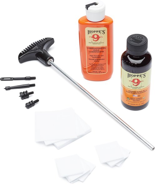 Hoppe's No. 9 Pistol Cleaning Kit for .38/.357/9mm Caliber - Gun Supplies with Aluminum Rod, Solvent, Lubricating Oil, Brush & Storage Case