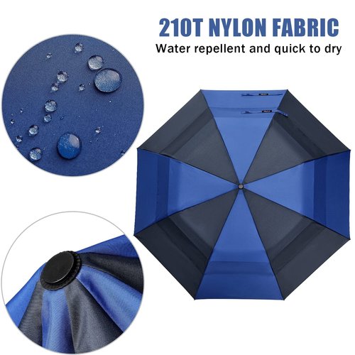 G4Free 62 Inch Automatic Open Golf Umbrella Extra Large Oversize Double Canopy Vented Windproof Waterproof Umbrella for Men Women