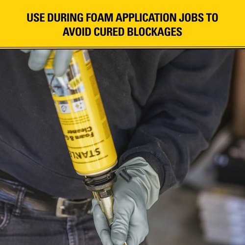 STANLEY Spray Foam Dispensing Gun Cleaner - Uncured Expanding Polyurethane Foam Dissolver - 12.3 oz, 2 Pack