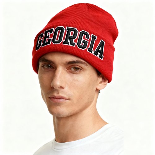 HUIGONGSHOU Beanie for Men and Women, Winter Knit Hat with 3D Embroidery, Cuffed Winter Hat Sport Fans Gift for Men Women