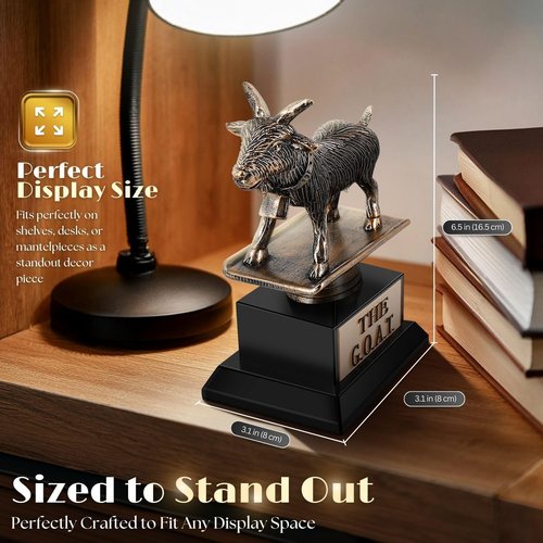 Flexzion Goat Trophy Award - Funny Engraved Recognition Plaque for Adults | Unique Gift for Sports, Teachers & Friends