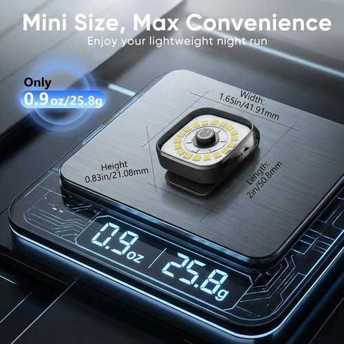 Buytes 2 Pack Running Lights for Runners, Rechargeable Clip on Flashlight with 4 Modes, Mini Dog Lights for Night Walking, Safety LED Light Running Gear for Hiking, Jogging, Camping