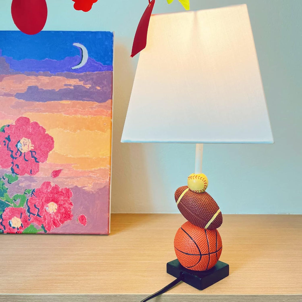 Skiennix Kids Table Lamp - 14 Inch Sports-Themed Design with LED Bulb | Ideal for Children's Bedroom Decor