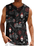 Domirica Men's Sleeveless Athletic Fit Muscle Top - Lightweight Hawaiian Beach Shirt for Summer