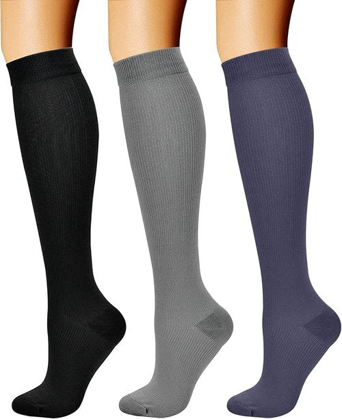 CHARMKING Compression Socks - 15-20 mmHg Support for Enhanced Circulation | 3 Pairs for Athletes