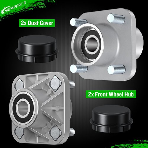 MUMPPRCE Golf Cart Front Wheel Hub Assembly for Club Car DS & Precedent 2003-Up, Tempo 2018-Up, Club Car Front Wheel Bearings with Dust Cover Fits Gas or Electric Golf Carts, OEM# 102357701, 2PCS