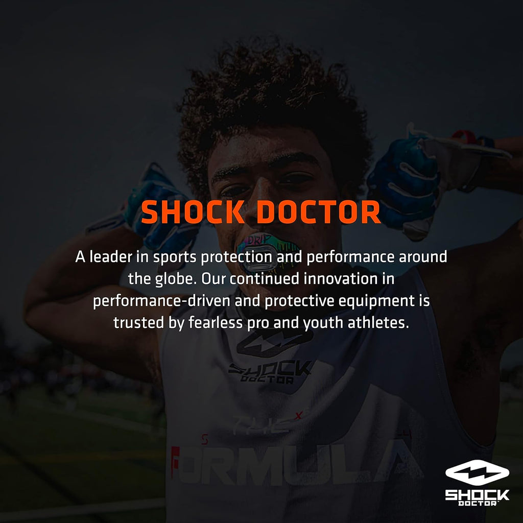 Shock Doctor Mouth Guard - Ultimate Upper Teeth Protection for Braces | Instant Fit, Blue (Pack of 2)