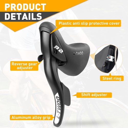 WEEROCK L-TWOO Road Bike Shift Lever 2 X 7 Speeds Road Bicycle Shifters with Brake Levers Compatible with Shimano
