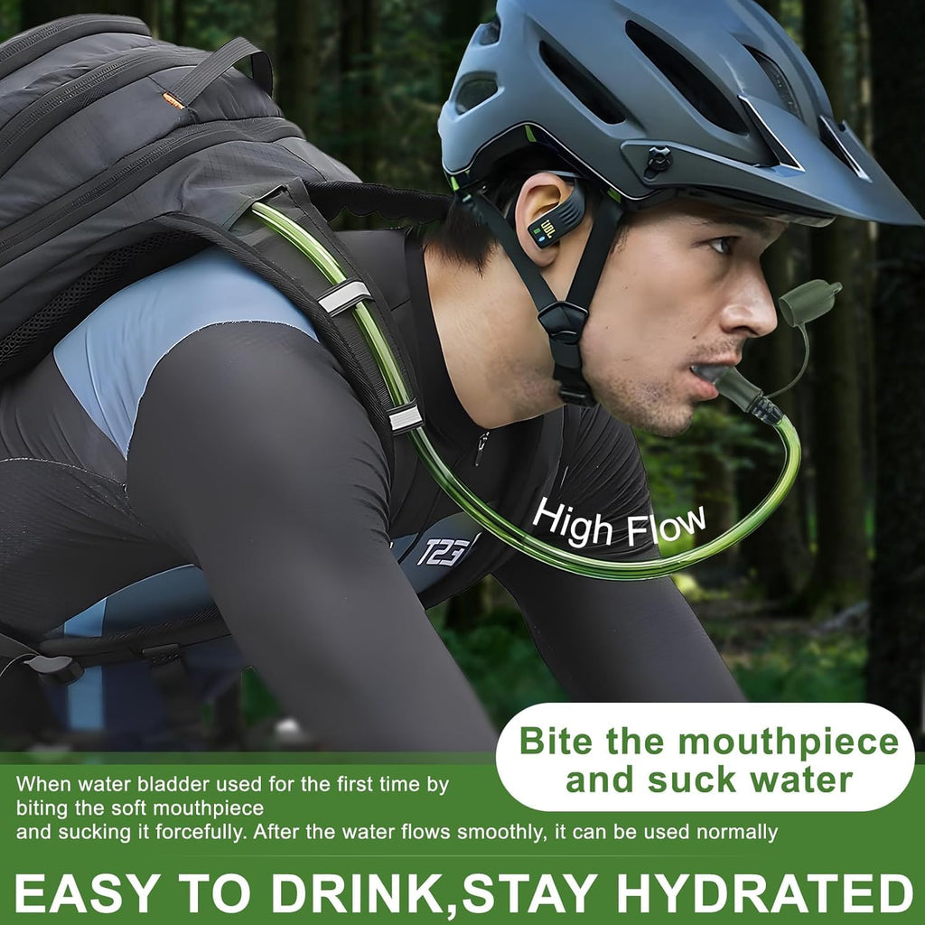 Hydration Bladder, 2.5L Water Bladder for Hiking Backpack Leak Proof Water Reservoir Storage, 2.5 Liter BPA-Free Water Pouch Hydration Pack Replacement for Biking Climbing Cycling Running, Green