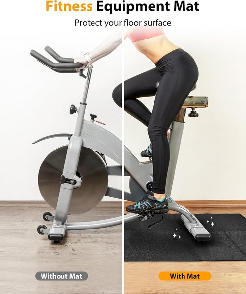 Foldable Rubber Treadmill Mat - Waterproof Non-Slip Exercise Equipment Mat for Home Gym Protection