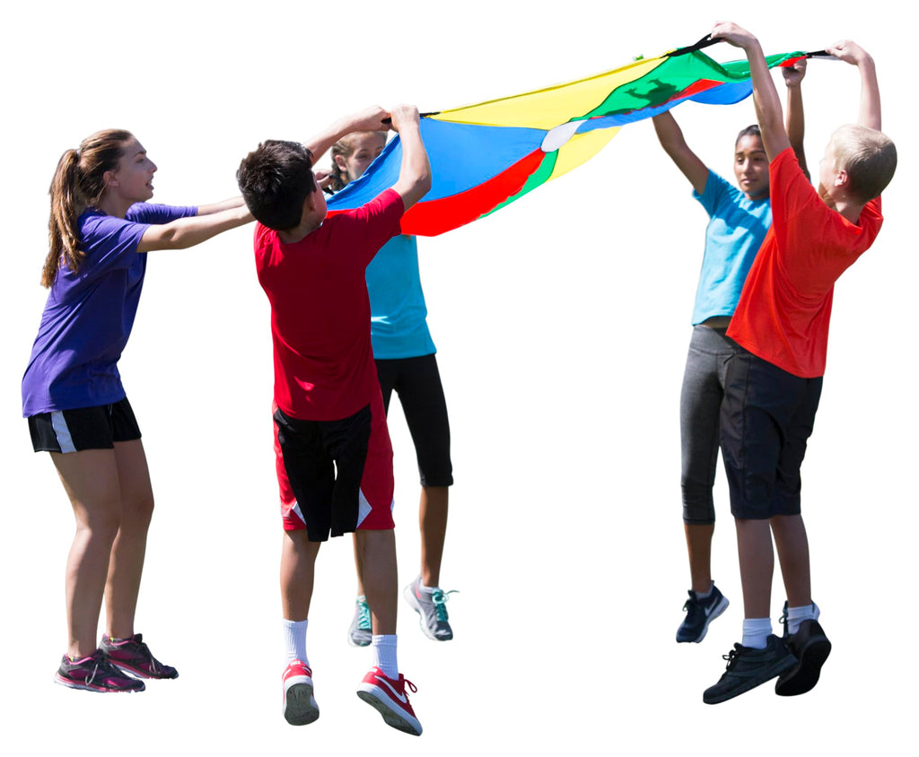 Sportime GripStarChute Parachute with 8 Handles, 6 Feet, Multiple Colors,1361476