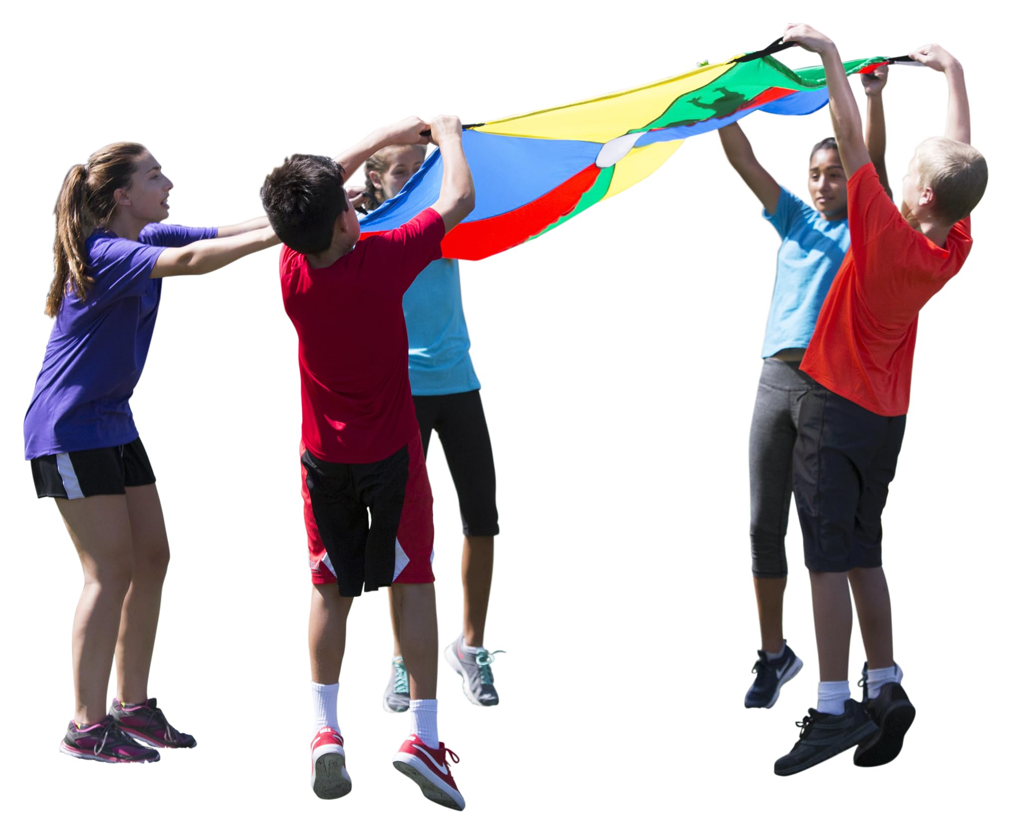 Sportime GripStarChute Parachute with 8 Handles, 6 Feet, Multiple Colors,1361476