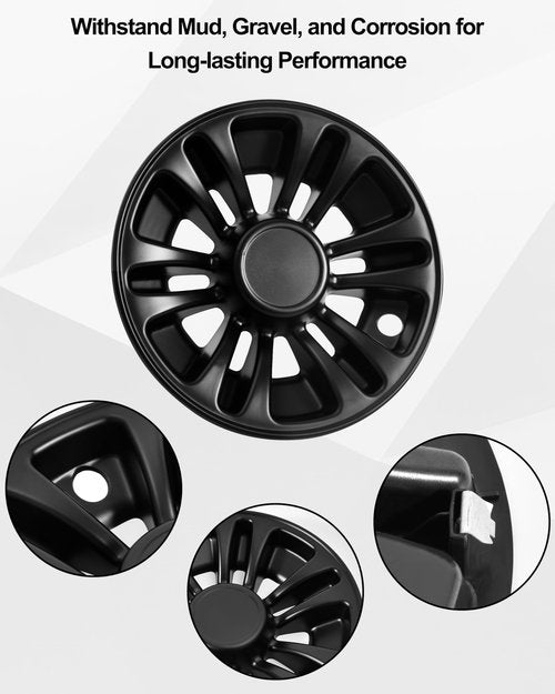 SAUTVS 8" Wheel Hub Caps for E-Z-GO/Club Car/Yamaha Golf Cart Accessories, 8 inch Center Tire Hub Cap Covers Wheel Rim Cover for Most Golf Carts, 4pcs, Matte Black