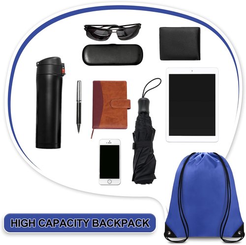 Grneric Drawstring Bags - 14 Pcs Cinch Backpack Set for Men & Women | Navy Blue Gym Sackpack