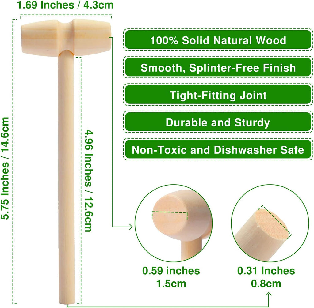 Skiennix Wooden Hammer Set - Mini Mallet for Breakable Chocolate Hearts | 75 Pieces