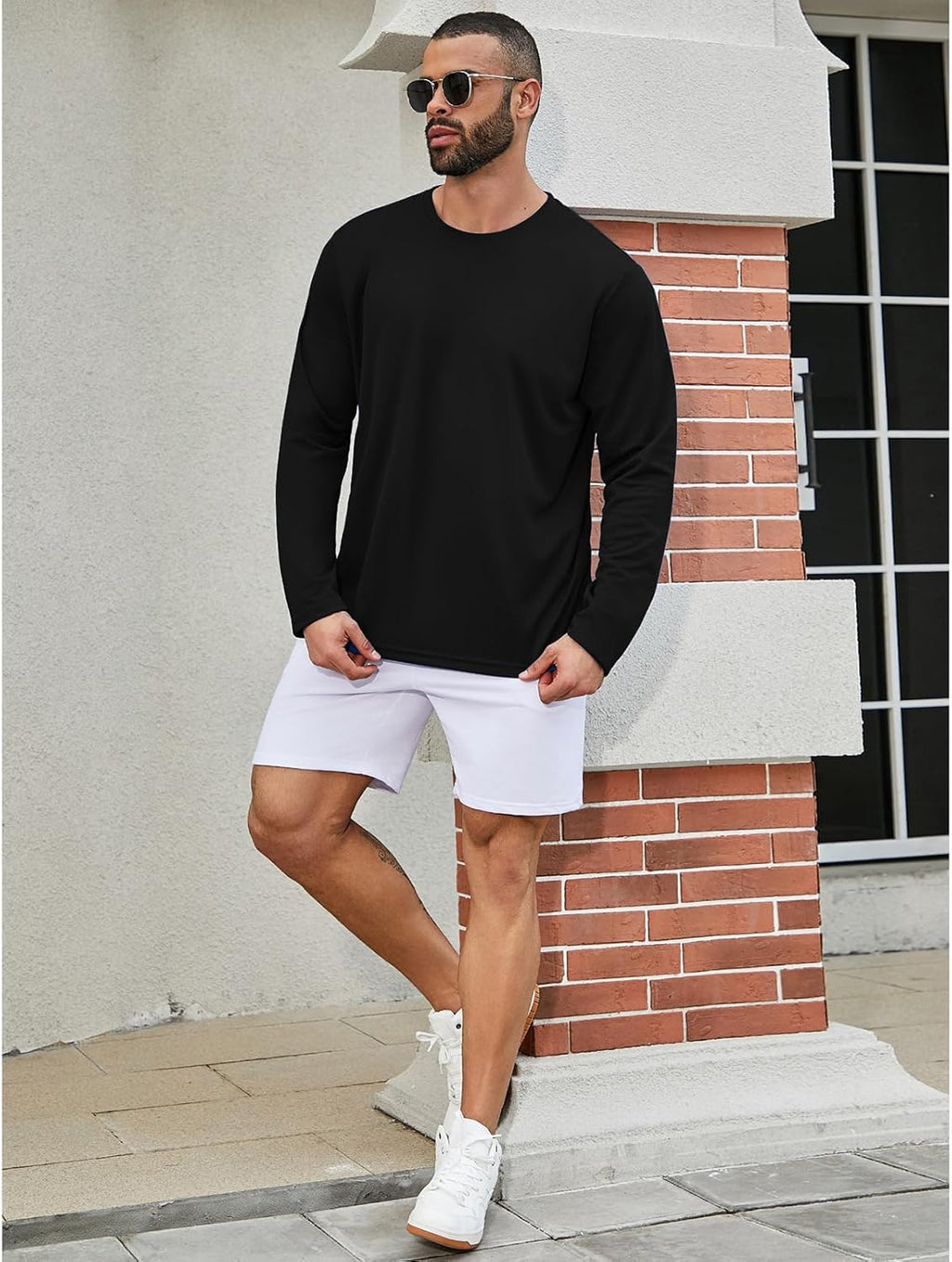 Skiennix Men's Long Sleeve Quick-Dry Athletic T-Shirt | Sun Protection for Gym Workouts