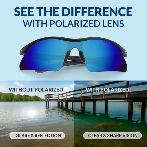 GoLight Polarized Sports Sunglasses - UV400 Anti-Glare, Lightweight Wraparound Design for Men & Women