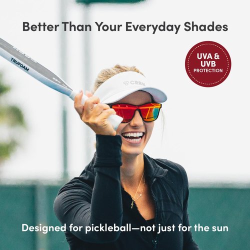 CRBN Pickleball - Drift Pickleball Glasses for Men & Women - Eye Protection - Photochromic Lens Provides Sun & Impact Protection in All Conditions - Meets ANSI Z87.1 & Z80.3
