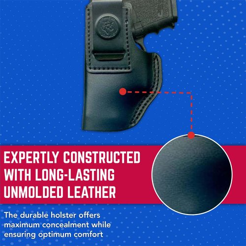 DeSantis Insider Gun Holster - IWB Holster, Conceal Carry, Fits the Glock 26, 27, 33, Walther PPS, PPS M2, PK380, Taurus PT111, PT140 G2 Mil, Ruger American Compact 9mm - Left Hand Draw, Black