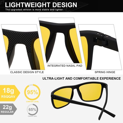 RSQQAV Night Vision Glasses for Men Night Driving Cycling Glasses Reduce Glare and Enhance Vision Lightweight Frame