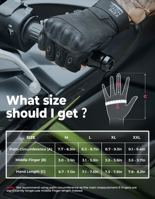 KEMIMOTO Fingerless Tactical Gloves for Men, Motorcycle Gloves for Outdoor Work Sports, for Hunting Hiking Camping