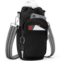 SYTRAH Water Bottle Carrier Bag with Strap, Water Bottle Purse with Phone Pocket 40oz, Insulated Crossbody Bags for Walking Hiking Black