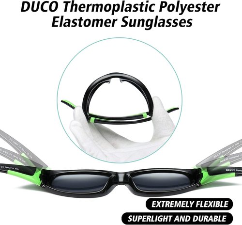 DUCO Kids Sunglasses - UV400 Protection for Boys & Girls | Ideal for Baseball, Cycling, Tennis, Age 6-10