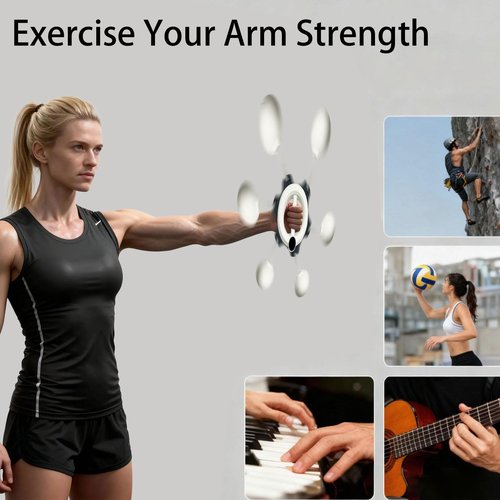 Hautrely Shoulder Reliever Ball Swing for Women, 360° Hand-Crank Chest Workout Equipment, Forearm Exerciser Fitness Equipment for Arm and Wrist (White)