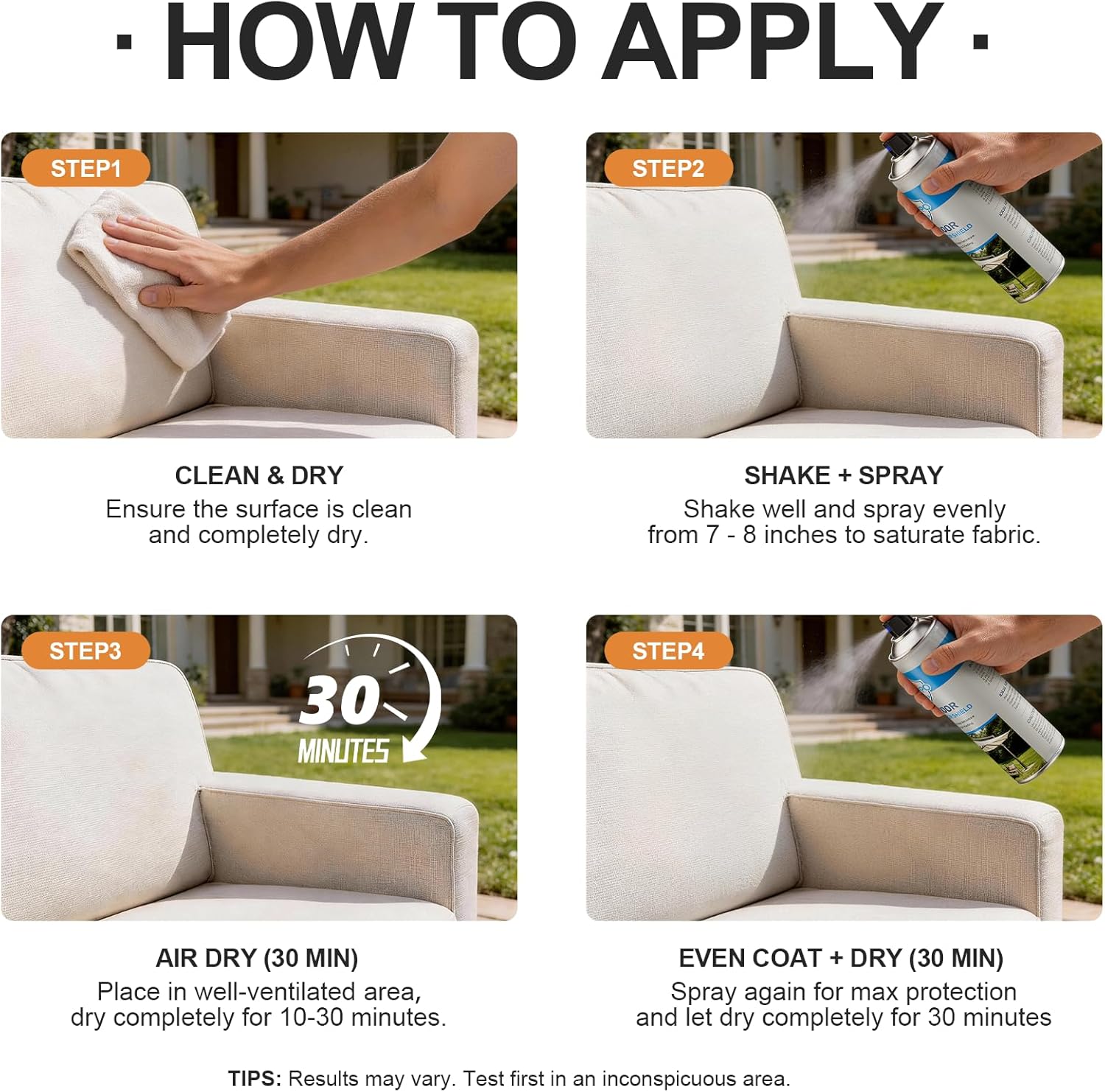 Outdoor Fabric Protector Spray - Waterproof & UV Protection for Patio Furniture | 12.8oz Long-Lasting Shield