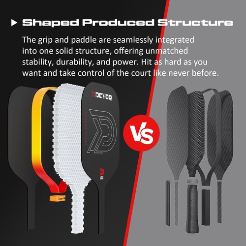 DGYGQ Pickleball Paddles - Professional Carbon Fiber Paddle with Honeycomb Core Pickleball Rackets - Lightweight Precision & Enhanced Shock Absorption for High Spin (Yellow-Orange Ombre)