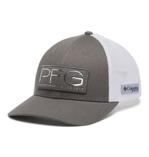 Columbia Unisex PFG Hooks Mesh Ball Cap-High Crown, Titanium/Silver, XX-Large