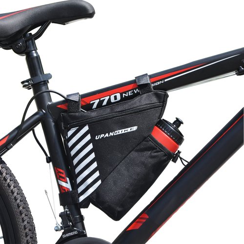 UPANBIKE Bike Triangle Frame Bag Front Tube Bag 1.5L Polyester Bag ，Black