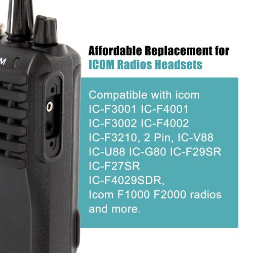 Accessoryway 2 Pin Acoustic Tube Earpiece with PTT Mic Radio Headset for ICOM IC-F4011 IC-F3011 IC-F3001 IC-F4001 IC-F3013 IC-F1000 IC-F2000 IC-F3 IC-F4 IC-F24S IC-F43TR Two Way Radio
