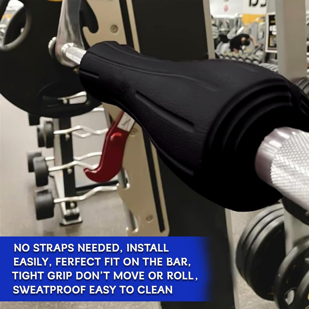Rubber Barbell Pad - Easy to Install Squat & Hip Thrust Pad for Heavy Weights | 15.5" x 3.5" x 3.5", Black